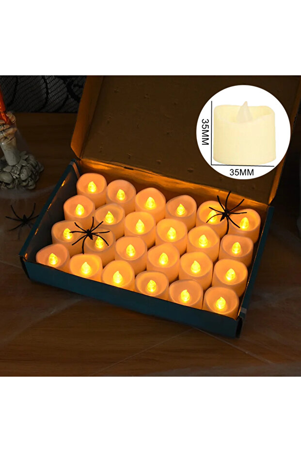 1PCS Beige Shell 24~1PCS 2 Types Flameless Led Candle Lights Simulated Electric Candle Wedding Chris