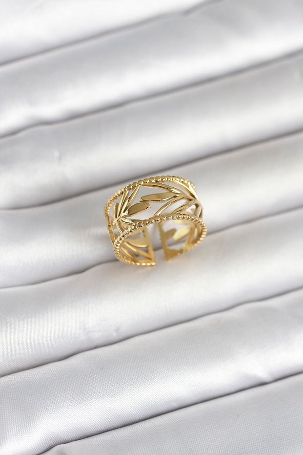 316L Steel Gold Color Spike Model Women's Ring