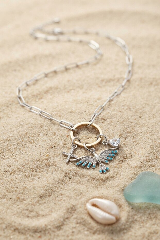 Silver Color Paperclip Chain Phoenix Model Women's Necklace