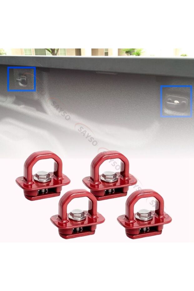 red Red/Blue/Black Truck Bed Side Wall Anchors 4Pcs Set Tie Downs Anchor For Chevy Silverdo Pickup A