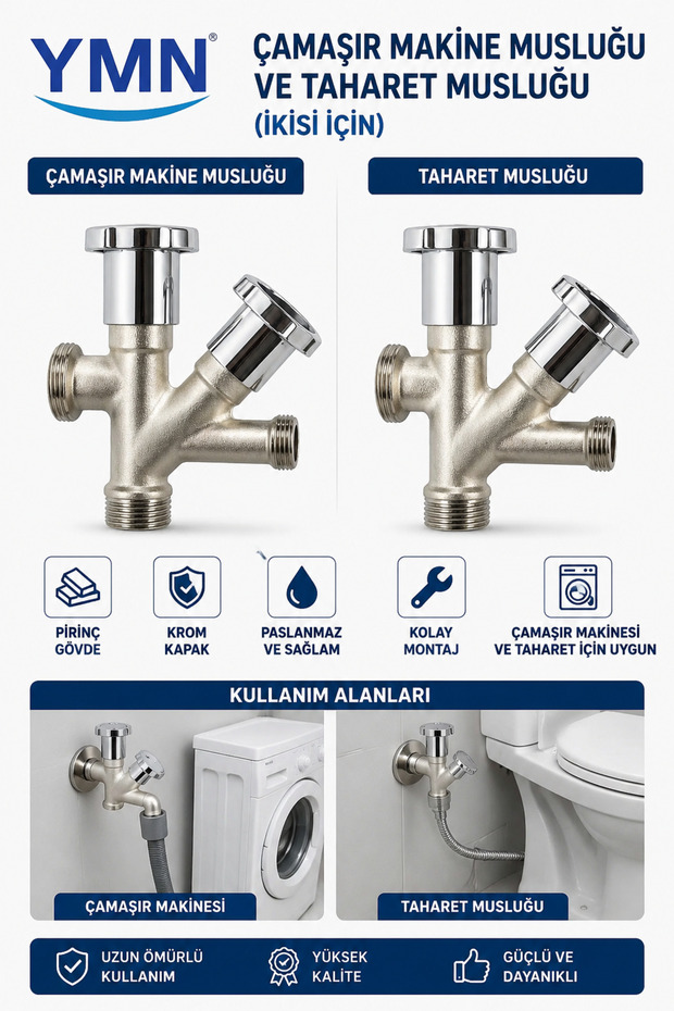 Washing Machine Faucet and Bidet Faucet (for Two) 1 Piece