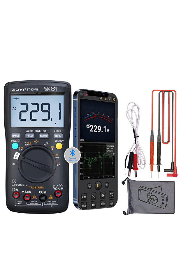 ZT-300AB ZOYI 300AB Digital Multimeter 6000 Analog Tester True RMS Professional Multimetro DIY Trans