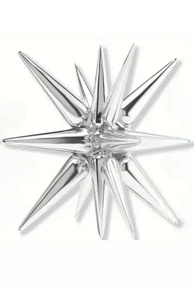 Silver Starburst Polar Star Foil Balloon