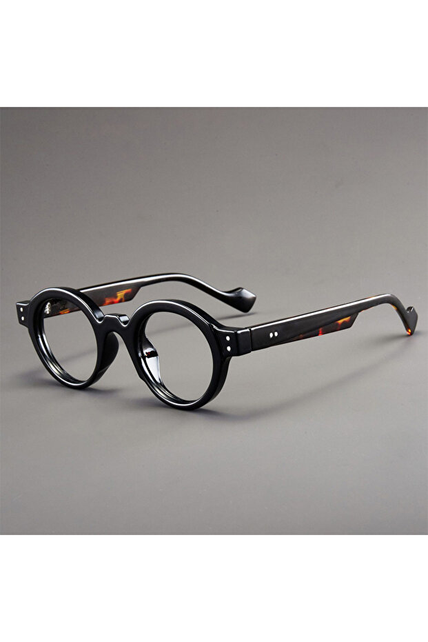 l-black as picture shows KAMMPT Simple Round Glasses Men Vintage Blue Light Blocking Optical Frames