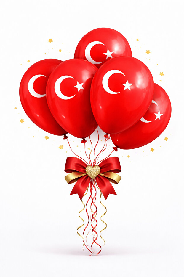 Turkish Flag Latex Balloon 8Li