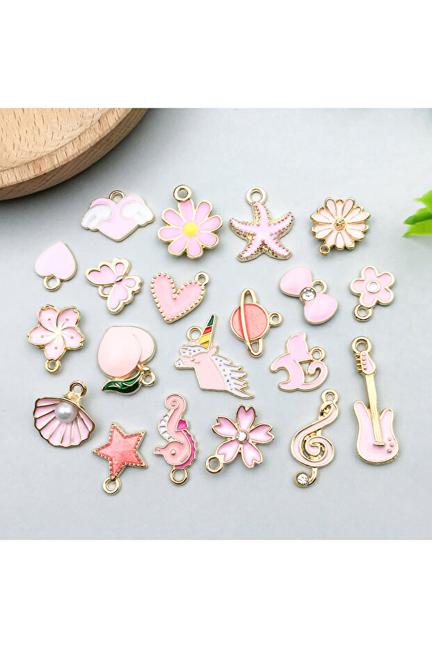 SN991-20pcs 20pcs/100pcs/150pcs/200pcs Alloy Enamel Color Mixed Set DIY Keychain Earrings Jewelry Ma