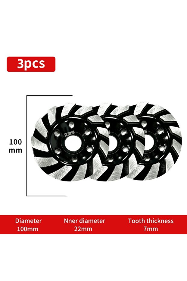 3pcs 2/3/5ps Diamond Grinding Disc Abrasive Cup Wheel Wear Resistant Marble Polishing Concrete Cemen