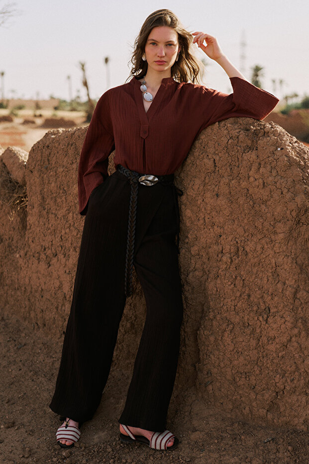Muslin Envelope Pants Black