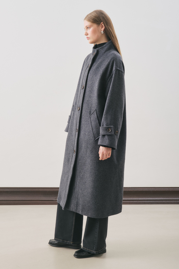 Rai Oversized Coat Dark Blue