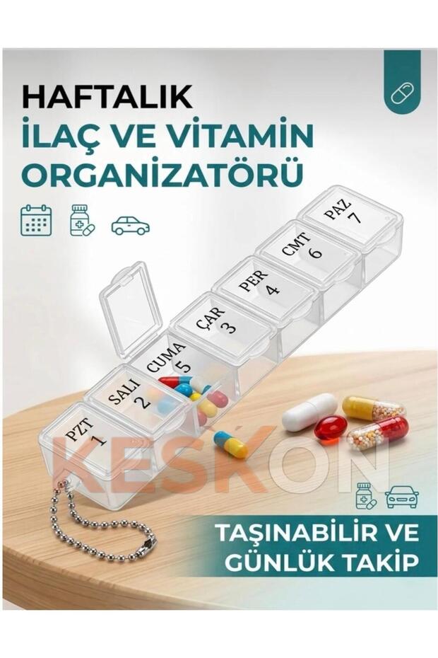 Weekly Medicine and Vitamin Organizer – 7-Day Pill Box | Daily Divided, Portable