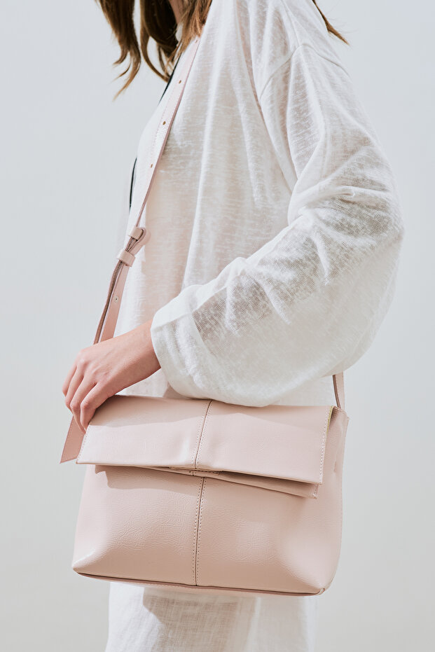 Leather Bag with Cover Pink