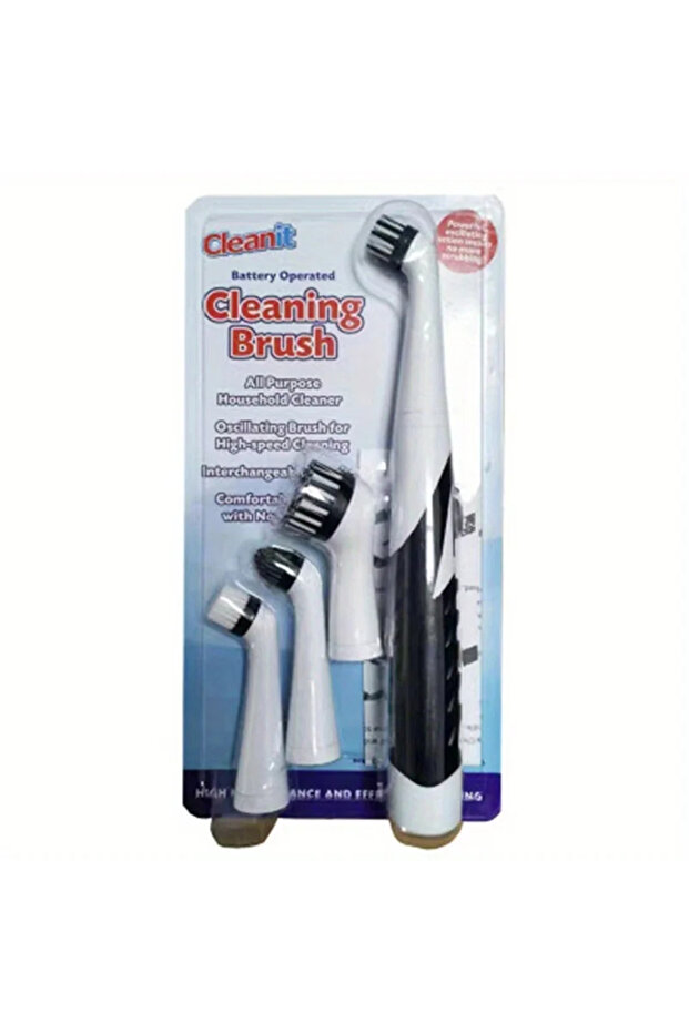 black Leaning Brush Cleaning Tool With 4 Brushes Multifunctional Electric Cleaning Brush Cleaning Su