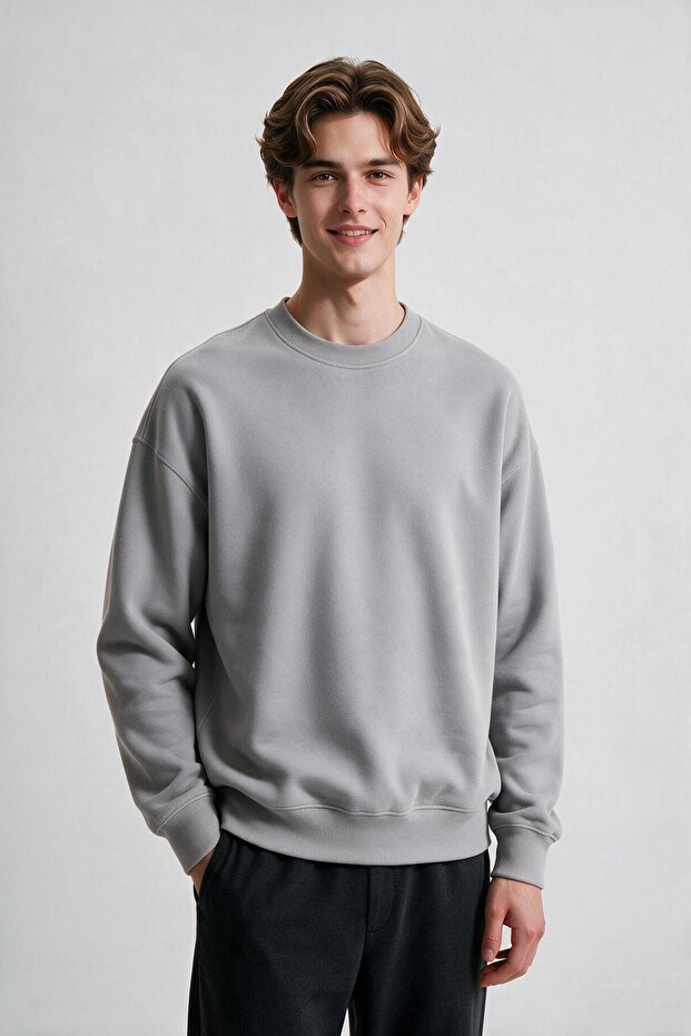 Men's Stone Crew Neck 3-Thread Fleece Sweatshirt
