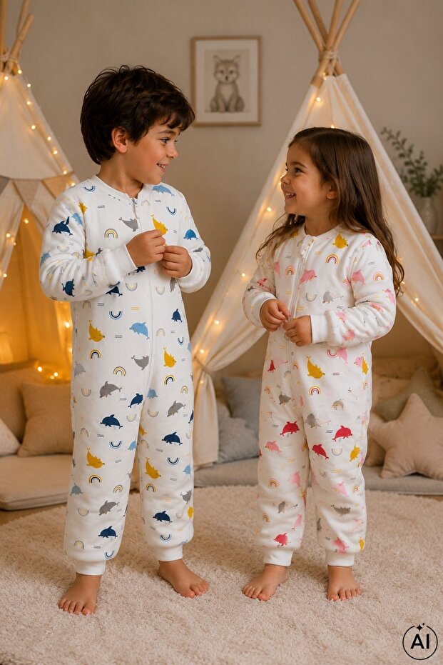 Girls and Boys Thick Fiber Filled 2.5 Tog Patterned Sleeping Bag