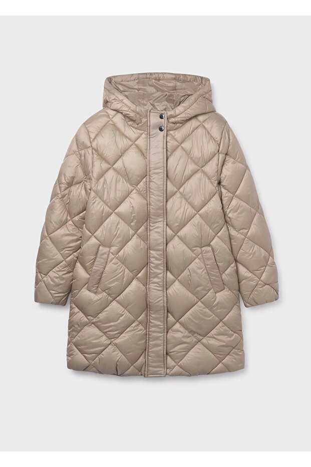 Girl's Padded Soft Furry Lined Long Winter Coat 7432 Cream