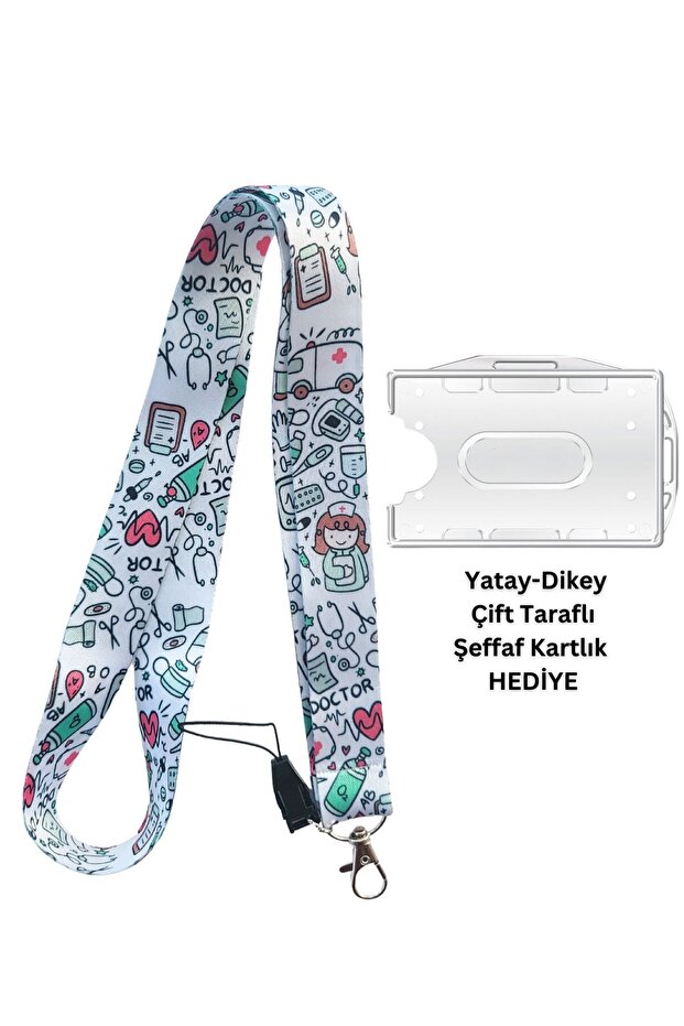 Doctor Nurse Medicalist Syringe Card Strap Name Badge Neck Strap Lanyard Phone Strap Horizontal Vertical Snow