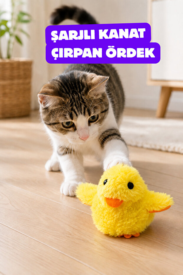 Flapping Wing Duck Cat Toy |   Sound-Activated, Cat Grass Mint, Rechargeable, 3-Mode Moving Toy H141