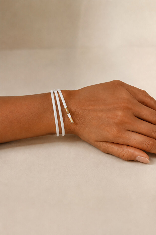White Magnet Wrapped Rope Bracelet Necklace Anklet (50cm)