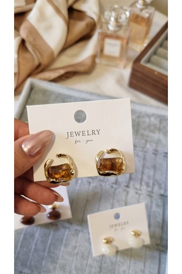 Stainless Steel Gold Stylish Vintage Trendy Earrings