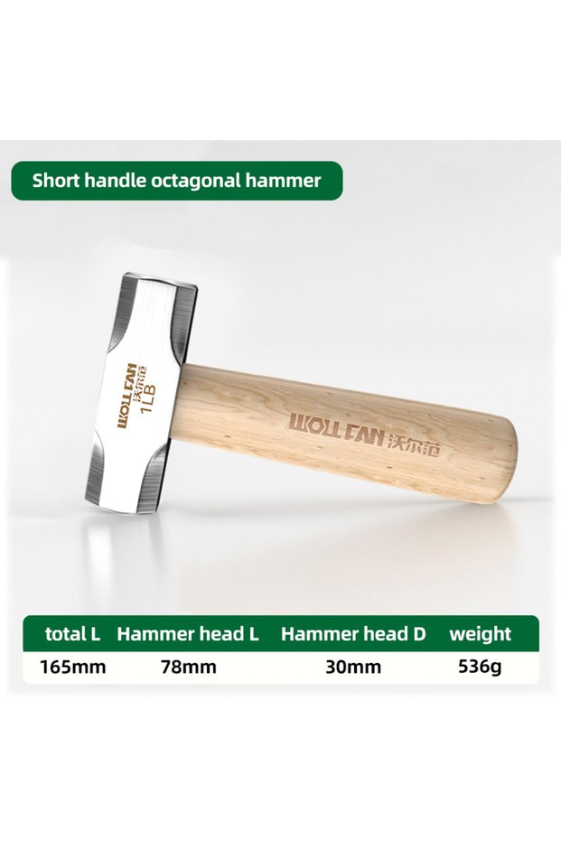 1 BAIHU Mini Hammer High Carbon Steel Hammer Solid Wood Short Handle Octagonal or Round Head Hammer