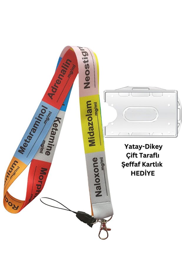 Anesthesia Medicines Card Strap Name Badge Neck Strap Lanyard Phone Strap Horizontal Vertical Card Protector