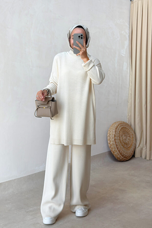 Anje Knitwear Hijab Set - Beige