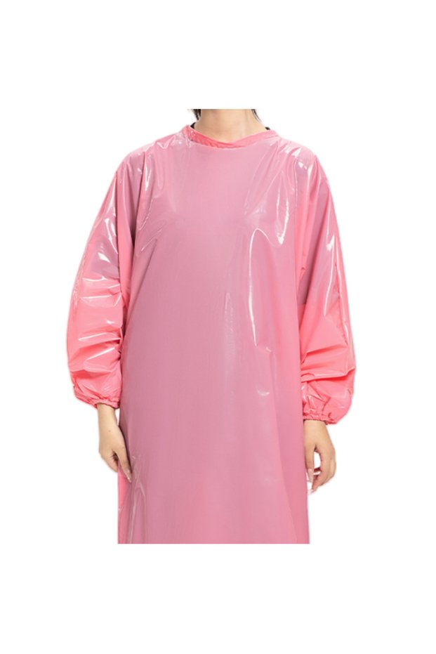 OneSize Pink 1 Piece TPU Apron for Men and Women, Adjustable Length, Suitable for Kitchen, Food Fact
