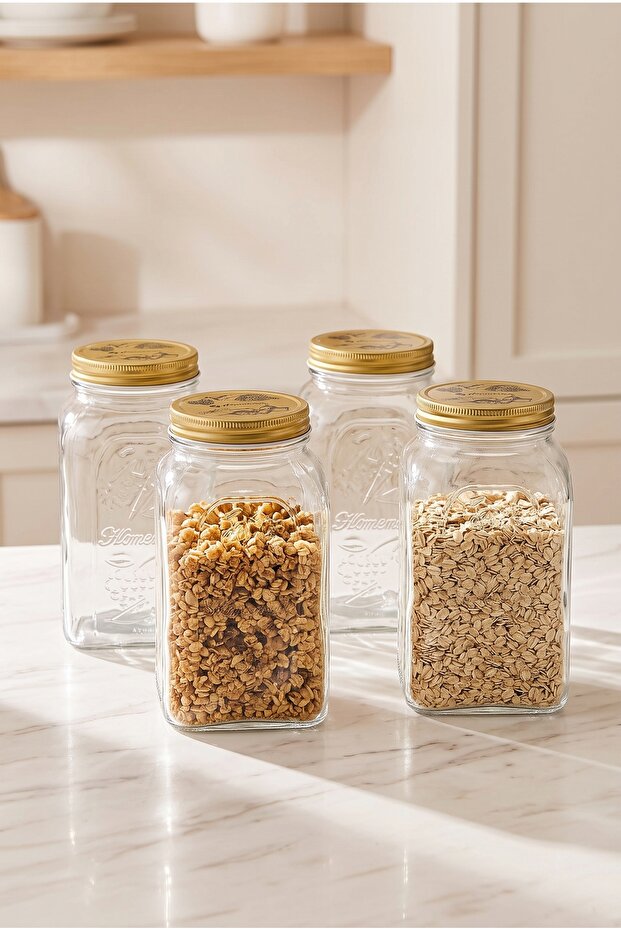 Homemade 4-Piece Glass Jar Set 1500 Cc
