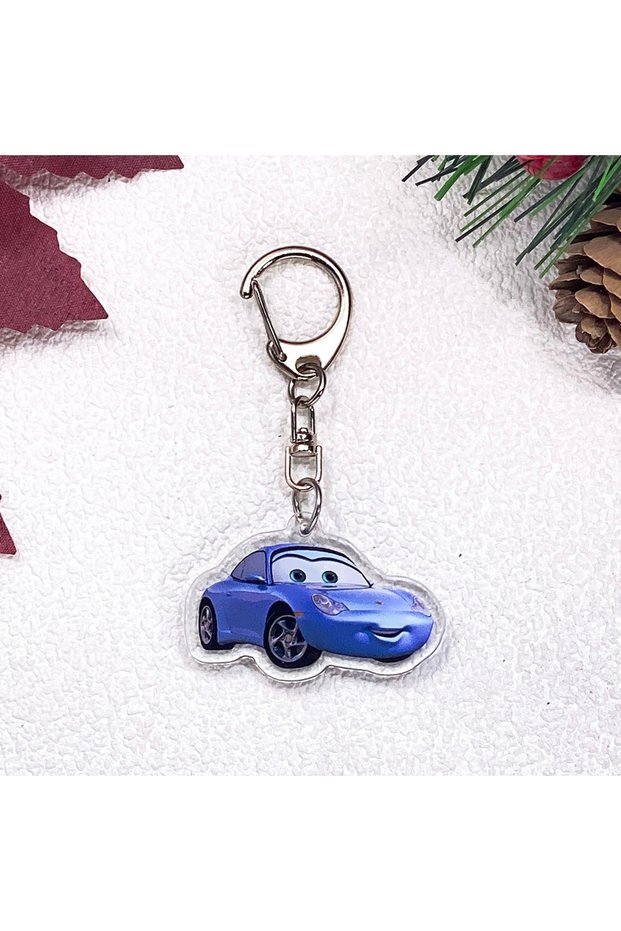 5 cm 1 1/11Pcs Disney Cars Lightning McQueen Keychain Accessories Acrylic Charms Pendant For Bag Fun
