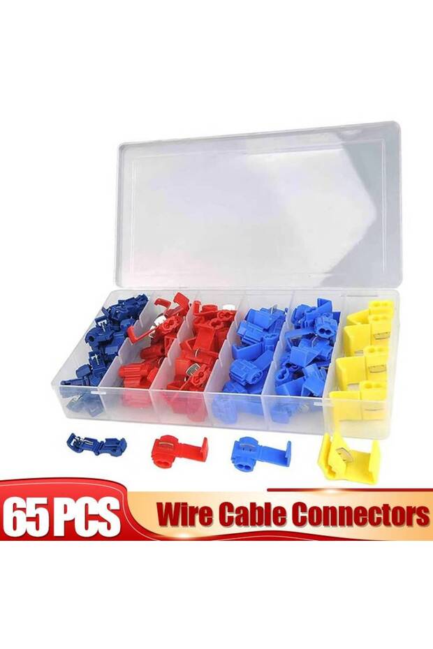 65PCS EAFC Scotch Lock Electric Wire Cable Connectors Quick Splice Terminals Crimp Non Destructive f