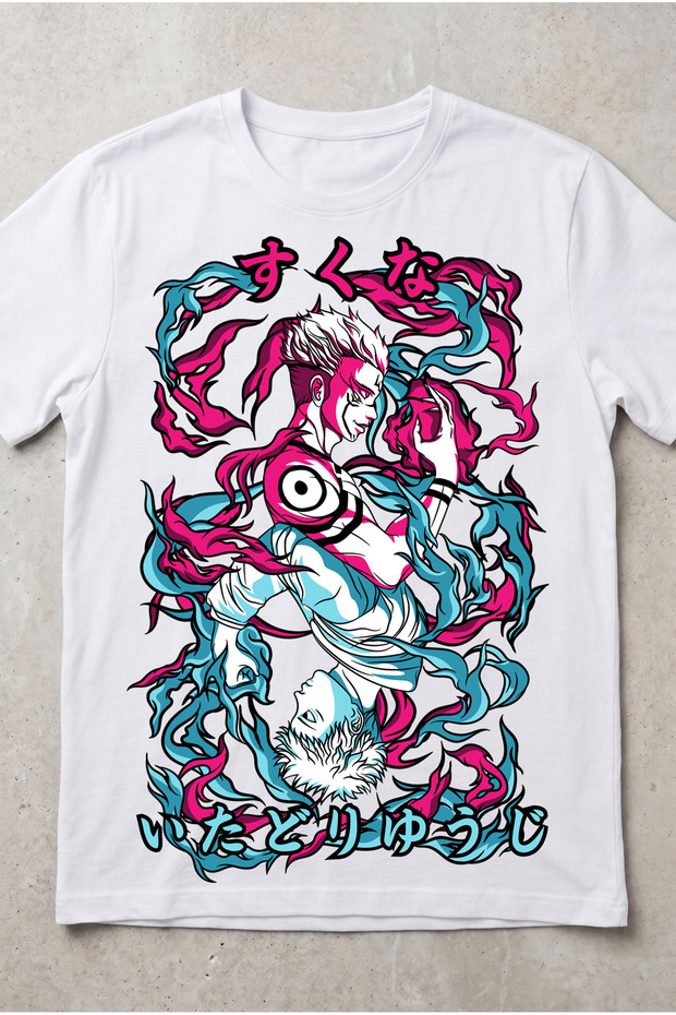 Jujutsu Kaisen Sukuna and Yuji Itadori Anime Printed Standard Fit Unisex T-Shirt
