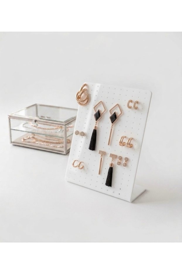 Earrings & Jewelry Stand (White 18cm X 13cm)
