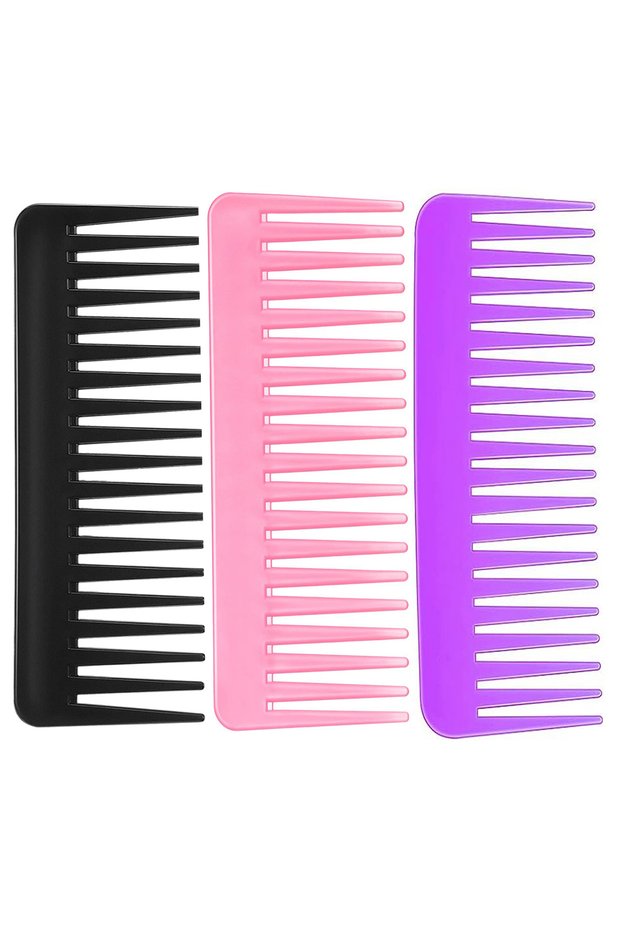 MULTI 3Pcs Wide Tooth Comb and Large Hair Detangling Comb for Long Hair, Curly Hair, Wet Hair, No Ha