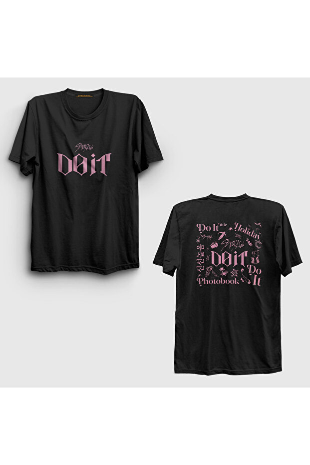 Unisex Black Do It Doit Skz Stray Kids Back Printed T-Shirt 602690Tt