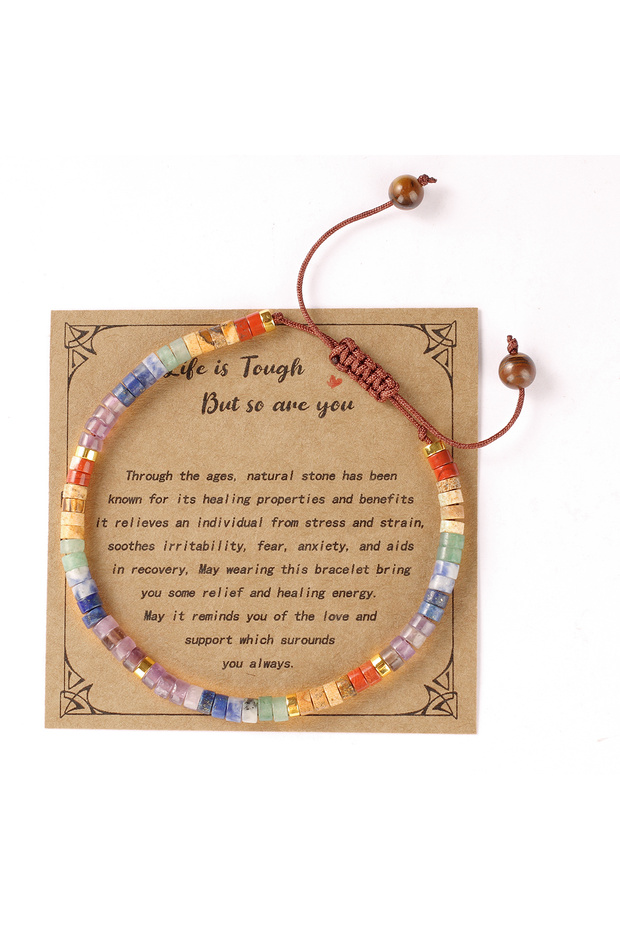 L1837-life Bead Chakra Bracelet 7 Chakras Crystals Bracelet for Women Yoga Stone Beads Braclet Medit