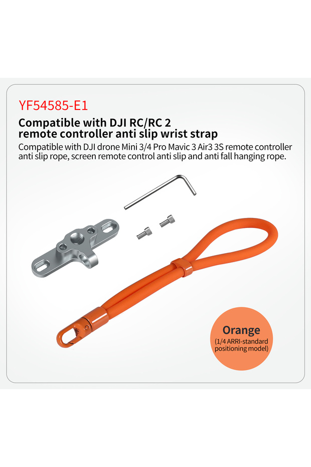 XT-XINTE Logo Orange Remote Controller Metal Hook Holder Buckle Bracket Silicone Wrist Strap for DJI