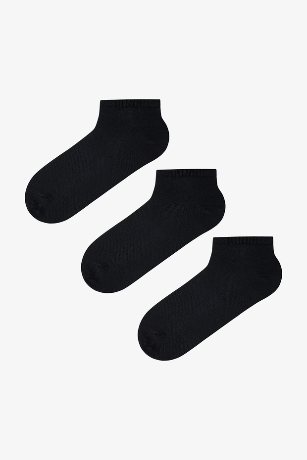 Black Men's Super 3-Piece Booties Socks