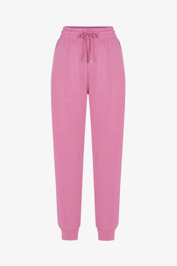 Rose Pink Modal Cuff Jogger Pants