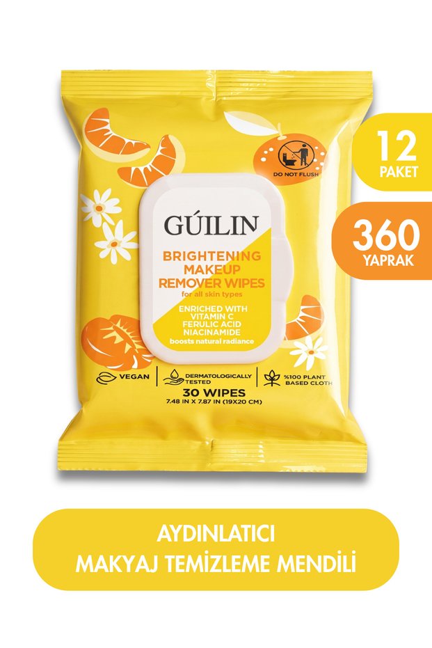Brightening Makeup Removal Wipes 30 X 12 Pack | Vitamin C, Ferulic Acid & Niacinamide | For All Skin Types