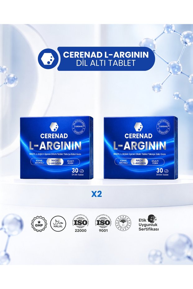 + L-Arginine Advantageous 2 Boxes, Sublingual Tablets Containing Nadh and L-Arginine, Coffee Flavored Supplement