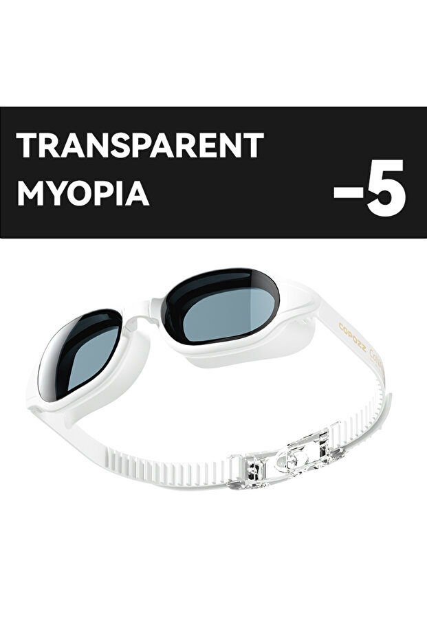Myopia White -5 COPOZZ New Swimming Goggles Myopia Men Women Imported Lasting Anti Fog UV Protecion