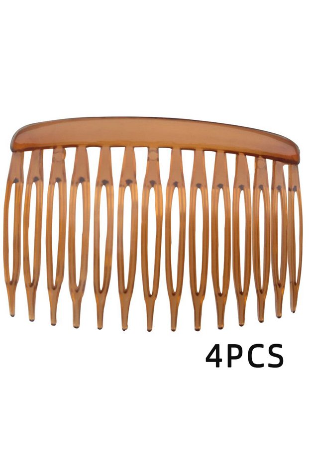 Hair Combs 4 PCS LIGHT COFFEE 4/12Pcs French 14 Teeth Hair Comb Hair Accessories Straight Teeth Hair