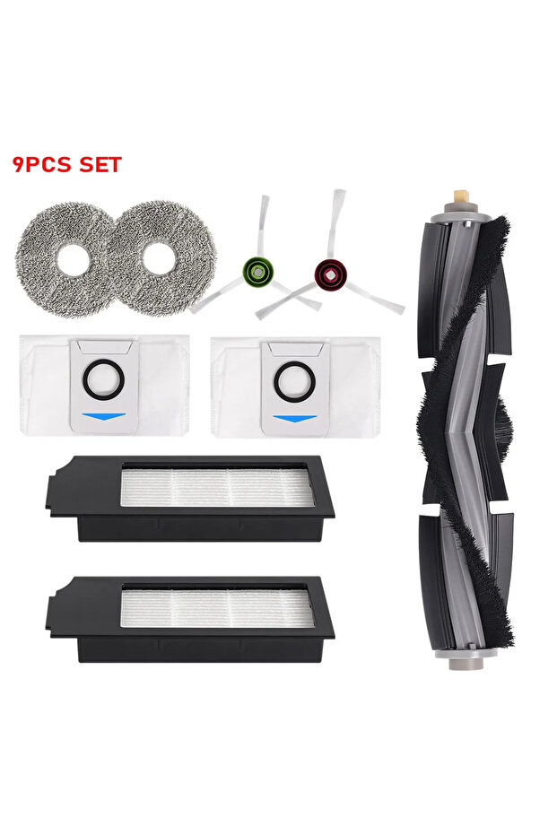 9PCS SET For Ecovacs Deebot X1 OMNI/TURBO,T10 OMNI/TURBO/X1S PRO Dust Box,Main Side Brush,Hepa Filte