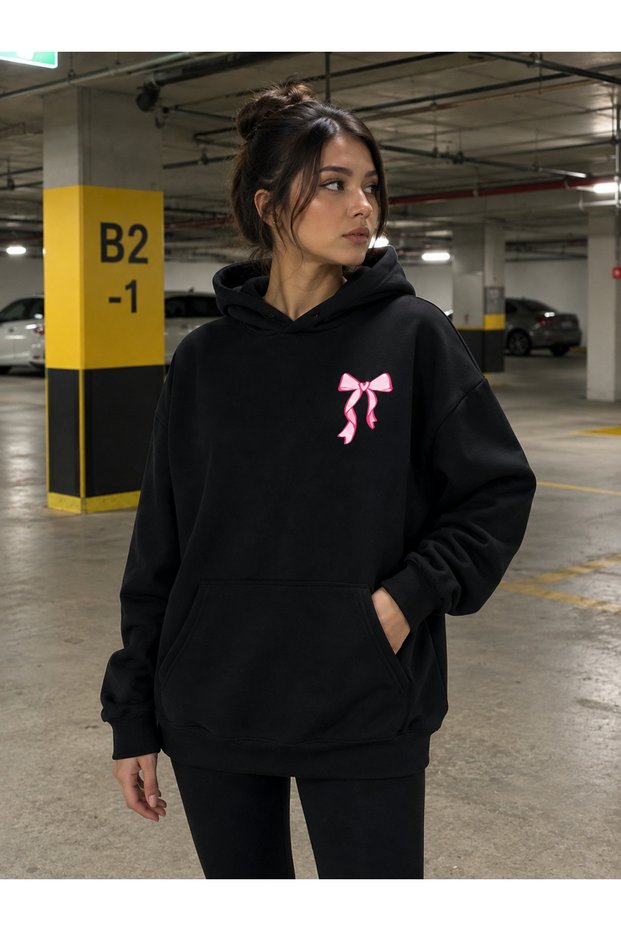 Women's Black Hooded Sweatshirt Kurdale