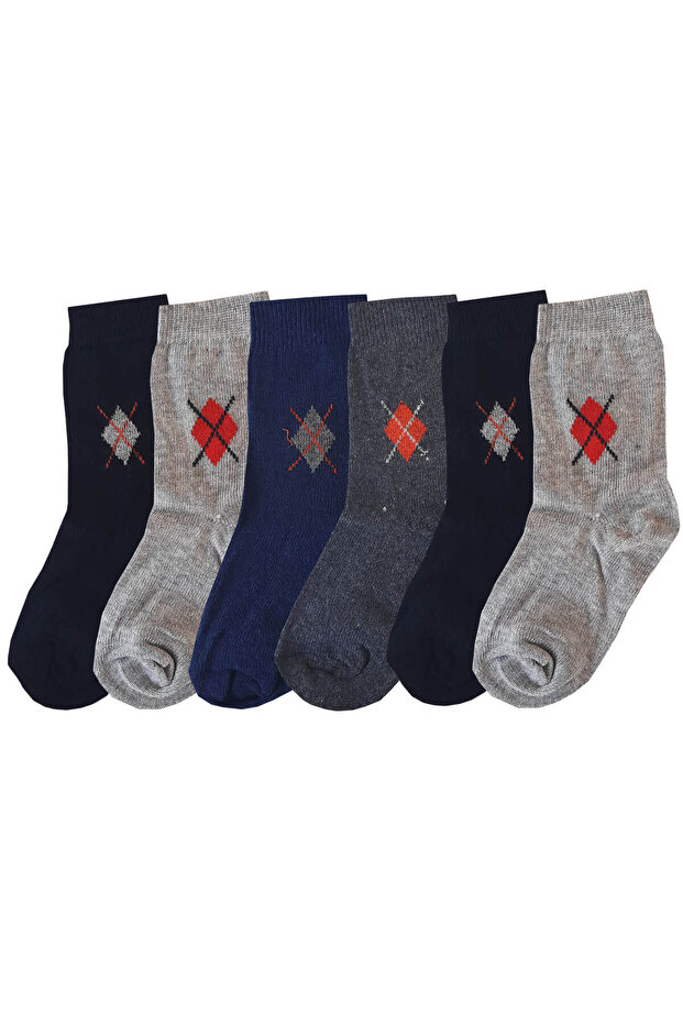 6 Pairs of Boys' Long Socks Colorful