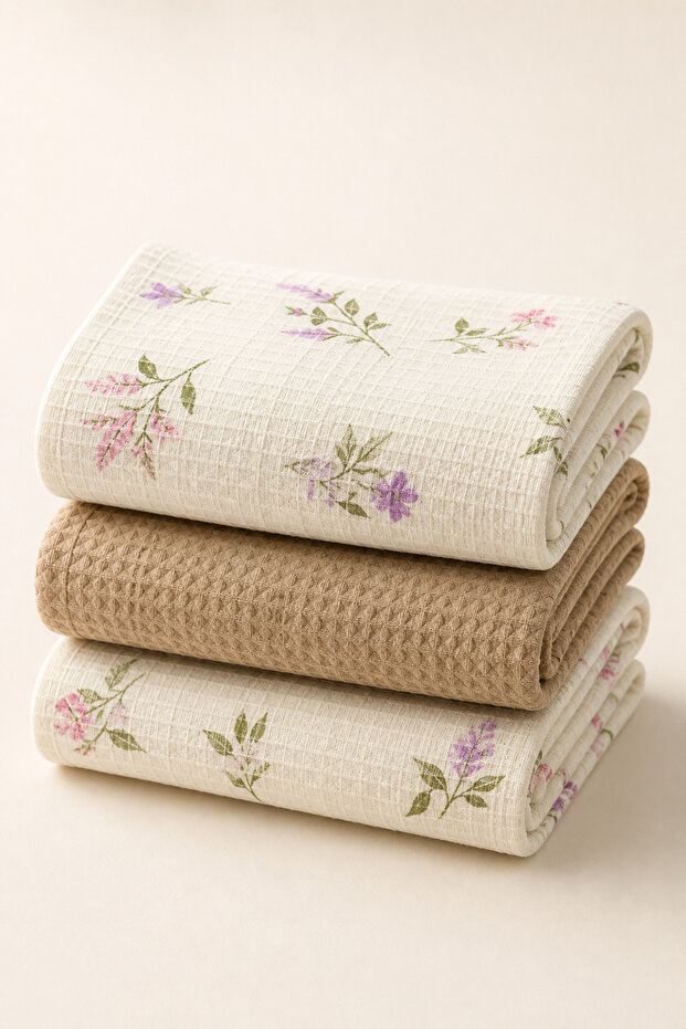 Günseli 3-Piece Kitchen and Hand & Face Towel Set 40X60 cm