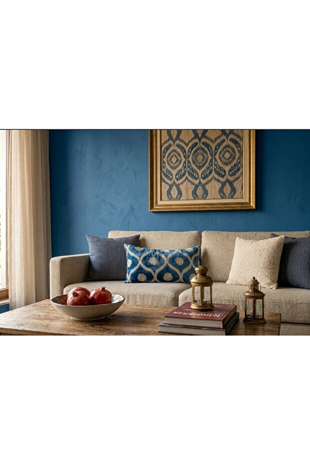 Silk Velvet Ikat Decorative Throw Pillow Case