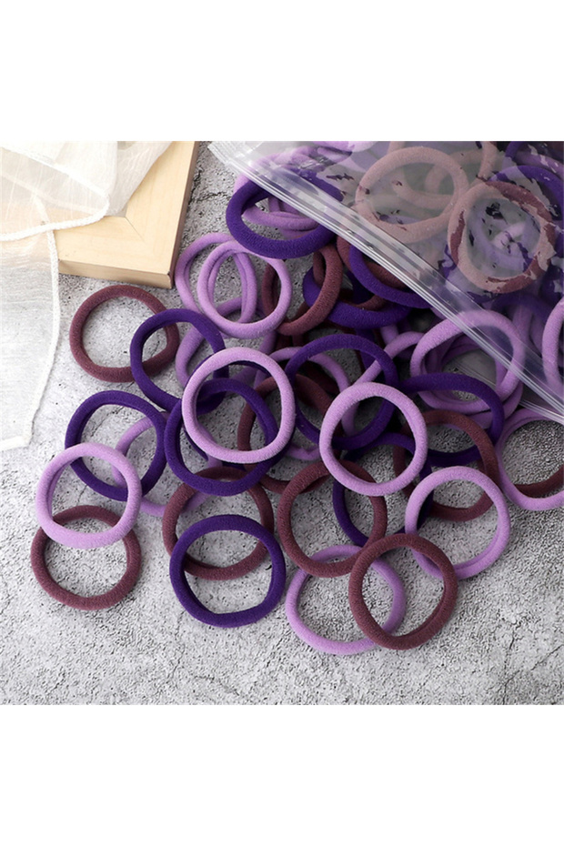 7 50pcs 50pcs/set Packing Women Girls Hair Bands Simple Solid Colors Elastic Headband Hair Ropes Tie