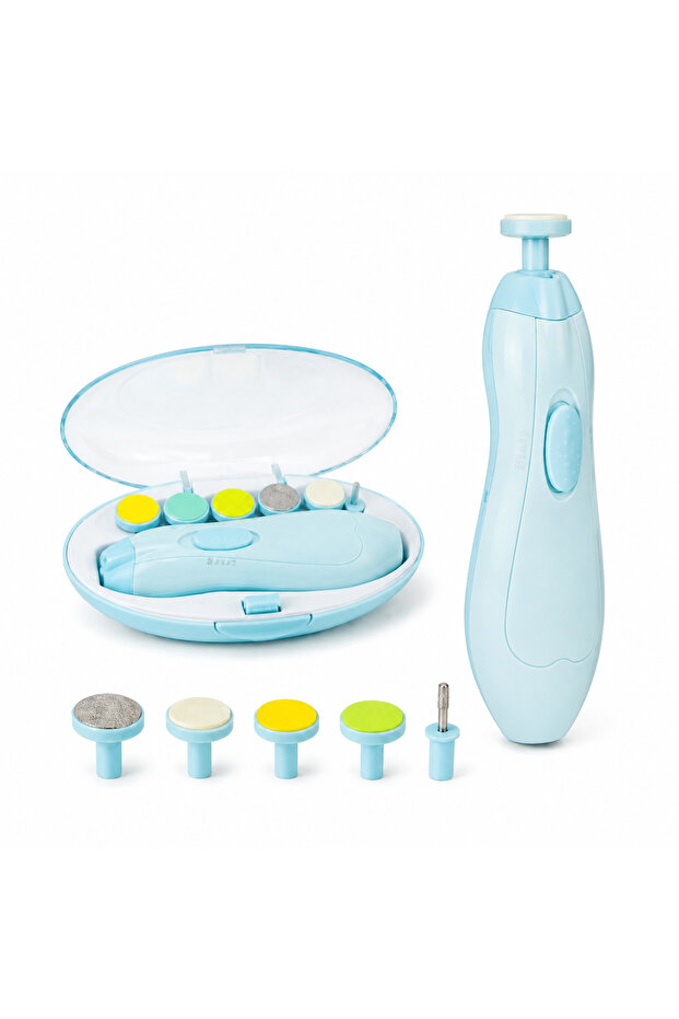 Electric Baby Nail File | 7 In 1 Newborn Nail Trimmer Kit | Safe Infant Manicure Tool With Multiple Grinding Heads