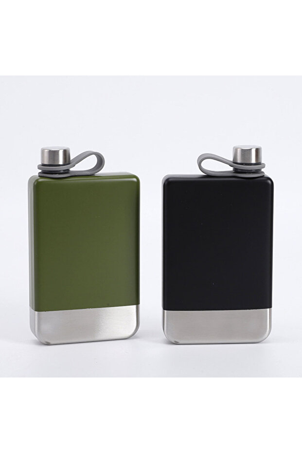 Black 9oz Portable 304 Food Grade SS Flagon Whiskey Vodka Wine Pot Hip Flask Set Alcohol Drinking Po
